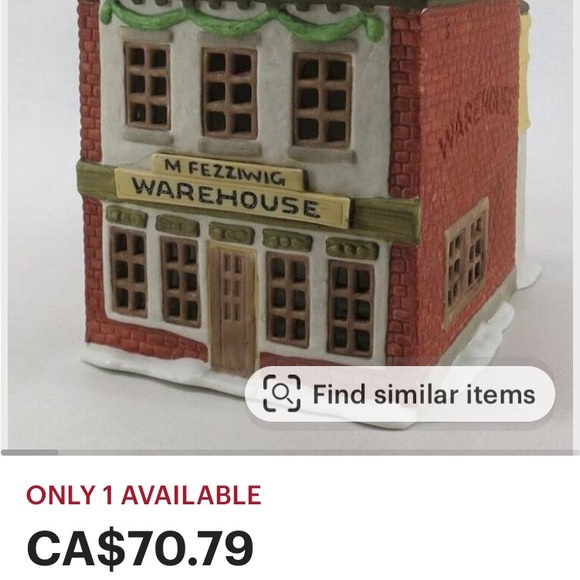 Vtg Dept 56 M FEZZIWIG WAREHOUSE! “Christmas Carol” Dicken’s series 1986 - Picture 10 of 17